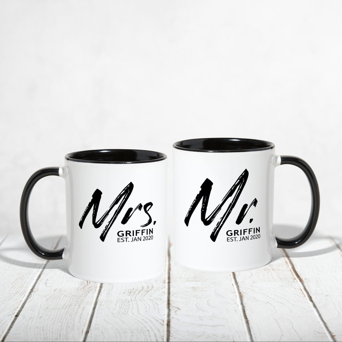 Personalized Modern Mr. & Mrs. Mugs