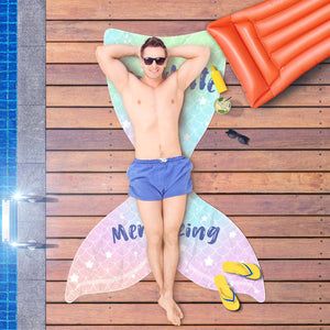 Personalized Mermaid Tail Beach Towel - Charlotte Be Mermazing