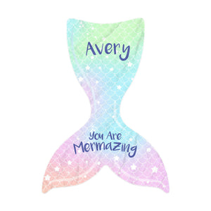 Personalized Mermaid Tail Beach Towel - Avery You Are Mermazing