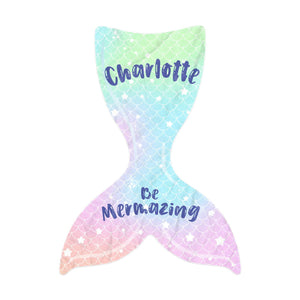 Personalized Mermaid Tail Beach Towel - Charlotte Be Mermazing