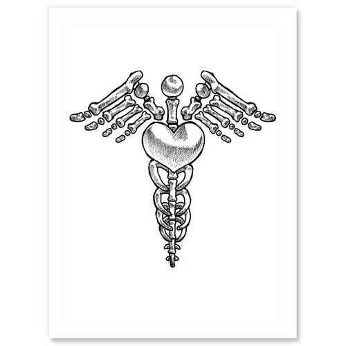 Radiology X-Ray Caduceus Love Kiss Cut Stickers
