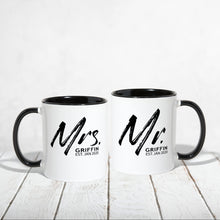 Load image into Gallery viewer, Mr and Mrs Personalized Wedding Mugs Custom Gift