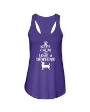 Load image into Gallery viewer, Keep Calm and Love A Chiweenie Next Level Ladies FL Racerback Tank