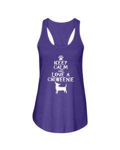 Keep Calm and Love A Chiweenie Next Level Ladies FL Racerback Tank