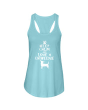 Load image into Gallery viewer, Keep Calm and Love A Chiweenie Next Level Ladies FL Racerback Tank