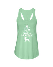 Load image into Gallery viewer, Keep Calm and Love A Chiweenie Next Level Ladies FL Racerback Tank