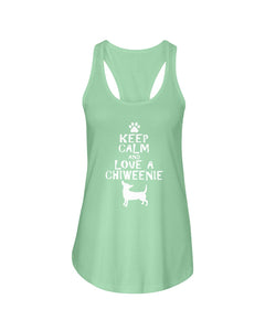 Keep Calm and Love A Chiweenie Next Level Ladies FL Racerback Tank