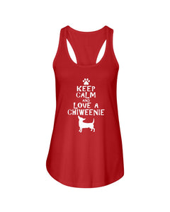Keep Calm and Love A Chiweenie Next Level Ladies FL Racerback Tank
