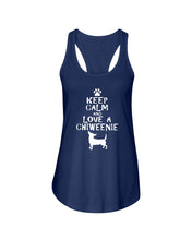Load image into Gallery viewer, Keep Calm and Love A Chiweenie Next Level Ladies FL Racerback Tank