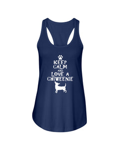 Keep Calm and Love A Chiweenie Next Level Ladies FL Racerback Tank