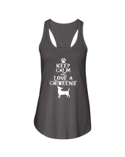 Load image into Gallery viewer, Keep Calm and Love A Chiweenie Next Level Ladies FL Racerback Tank