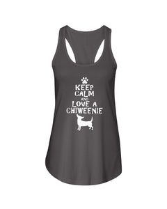 Keep Calm and Love A Chiweenie Next Level Ladies FL Racerback Tank