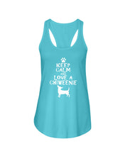 Load image into Gallery viewer, Keep Calm and Love A Chiweenie Next Level Ladies FL Racerback Tank