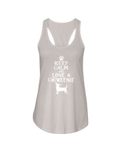Load image into Gallery viewer, Keep Calm and Love A Chiweenie Next Level Ladies FL Racerback Tank