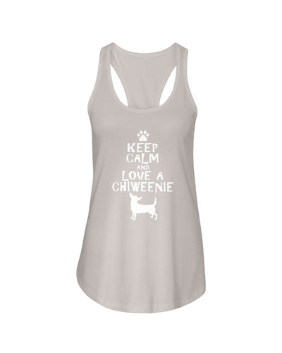 Keep Calm and Love A Chiweenie Next Level Ladies FL Racerback Tank