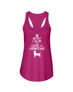Keep Calm and Love A Chiweenie Next Level Ladies FL Racerback Tank