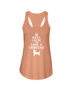 Keep Calm and Love A Chiweenie Next Level Ladies FL Racerback Tank