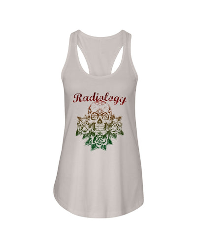 Floral Radiology Skull Next Level Ladies FL Racerback Tank