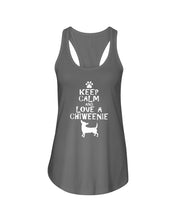 Load image into Gallery viewer, Keep Calm and Love A Chiweenie Next Level Ladies FL Racerback Tank