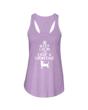Load image into Gallery viewer, Keep Calm and Love A Chiweenie Next Level Ladies FL Racerback Tank