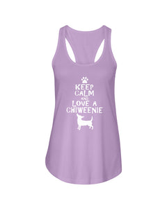 Keep Calm and Love A Chiweenie Next Level Ladies FL Racerback Tank