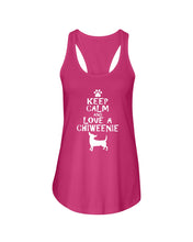 Load image into Gallery viewer, Keep Calm and Love A Chiweenie Next Level Ladies FL Racerback Tank