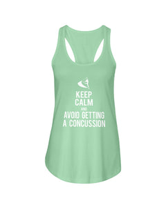 Color Guard Keep Calm Avoid Concussion Next Level Ladies FL Racerback Tank
