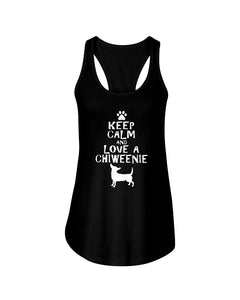 Keep Calm and Love A Chiweenie Next Level Ladies FL Racerback Tank