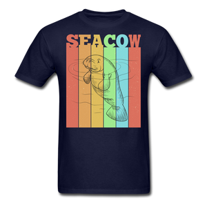 Vintage Sea Cow Manatee T-Shirt - navy