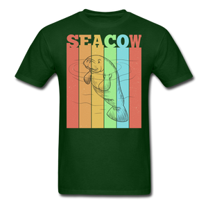 Vintage Sea Cow Manatee T-Shirt - forest green