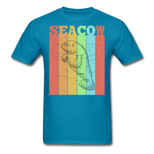 Vintage Sea Cow Manatee T-Shirt - turquoise