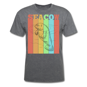 Vintage Sea Cow Manatee T-Shirt - mineral charcoal gray
