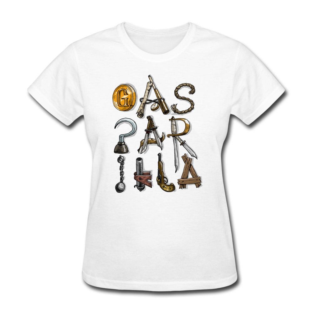 Gasparilla Pirate Tools and Weapons - Women's T-Shirt - white