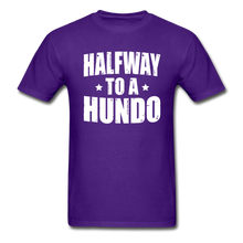 Load image into Gallery viewer, 50 Years Old Halfway To A Hundo T-Shirt - purple
