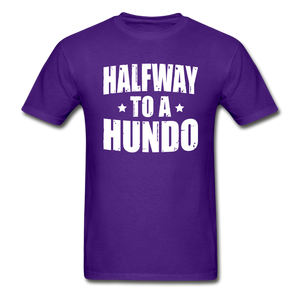 50 Years Old Halfway To A Hundo T-Shirt - purple