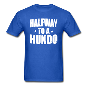 50 Years Old Halfway To A Hundo T-Shirt - royal blue