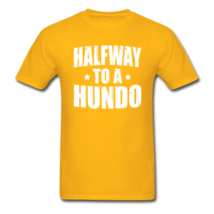 50 Years Old Halfway To A Hundo T-Shirt - gold