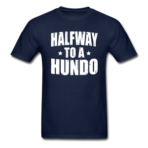 50 Years Old Halfway To A Hundo T-Shirt - navy