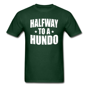50 Years Old Halfway To A Hundo T-Shirt - forest green