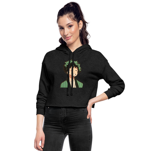 Annette Digital Art Women's Cropped Hoodie - deep heather